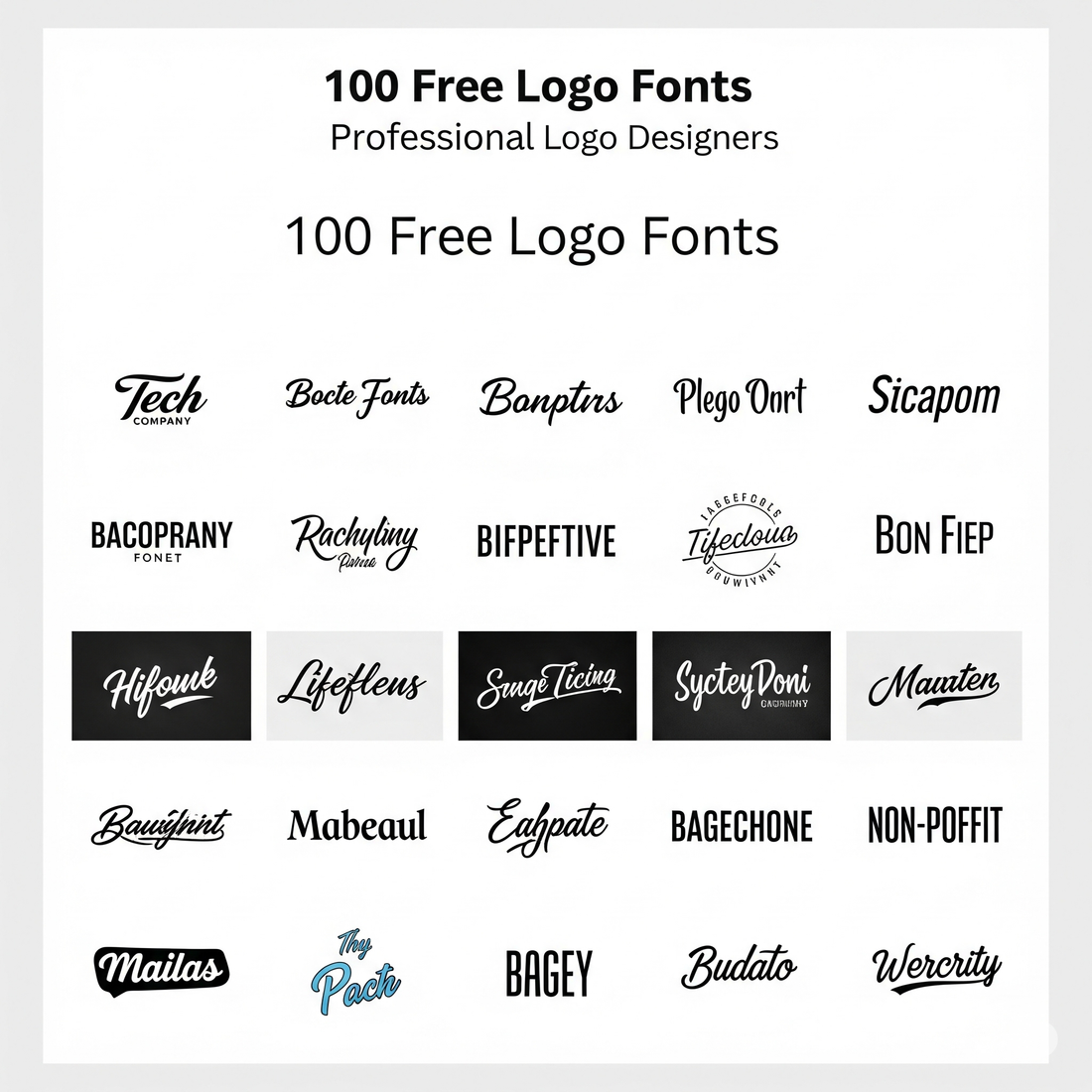 100 Free Logo Fonts for Professional Logo Designers (Updated for 2025)
